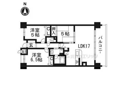 パデシオン京都七条ミッドパーク(3LDK/2階)の間取り写真