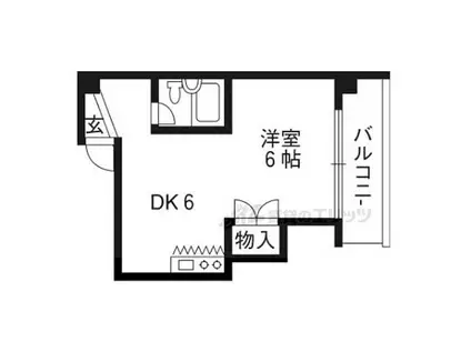 京阪本線 清水五条駅 徒歩8分 6階建 築39年(ワンルーム/5階)の間取り写真