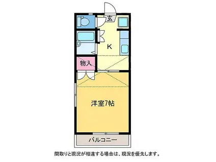 メゾンド・マシェリ(1K/2階)の間取り写真