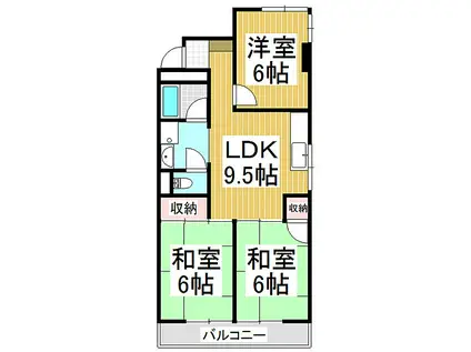 七瀬中町ホームズ(3LDK/3階)の間取り写真