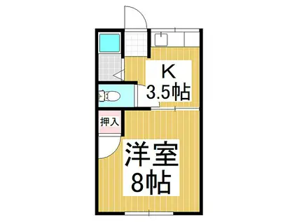 千草荘(1K/1階)の間取り写真