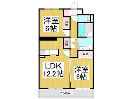 ライフコア中千田(2LDK/3階)の間取り写真