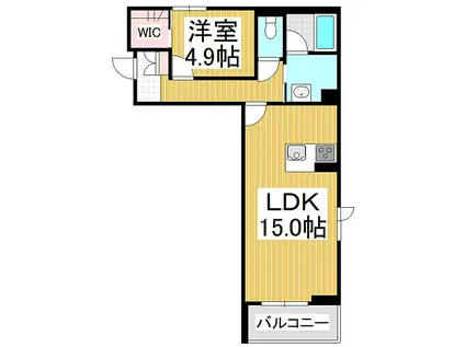 稲葉シャーメゾン(1LDK/2階)の間取り写真