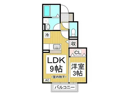 ラシーヌT(1LDK/1階)の間取り写真