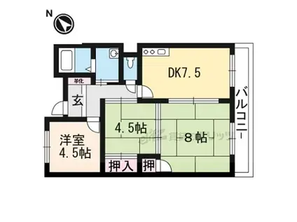 石山古都ハウス(3DK/3階)の間取り写真
