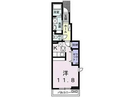JR東海道本線 鴨宮駅 徒歩14分 2階建 築3年(1K/1階)の間取り写真