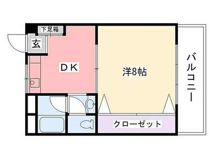 曙コーポ(1DK/3階)の間取り写真