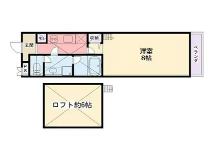 阪神本線 鳴尾・武庫川女子大前駅 徒歩8分 2階建 築11年(1K/2階)の間取り写真