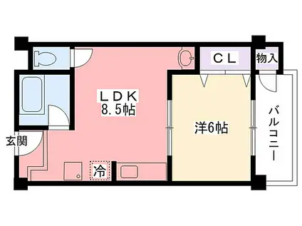 JR東海道・山陽本線 甲子園口駅 徒歩14分 4階建 築55年(1LDK/3階)の間取り写真