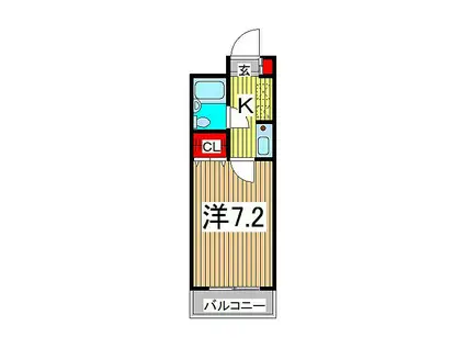 マンションカトレア(1K/2階)の間取り写真