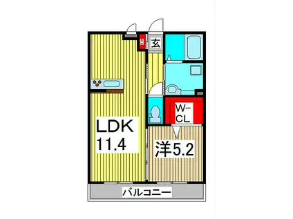 VILLA GARLAND COURT(1LDK/2階)の間取り写真