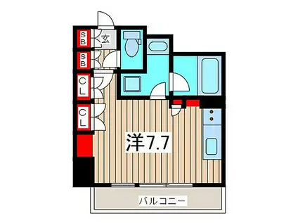 ザ・パークハビオ川口(ワンルーム/10階)の間取り写真