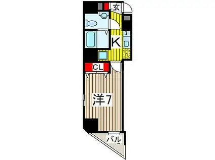 アルファコート西川口12(1K/9階)の間取り写真