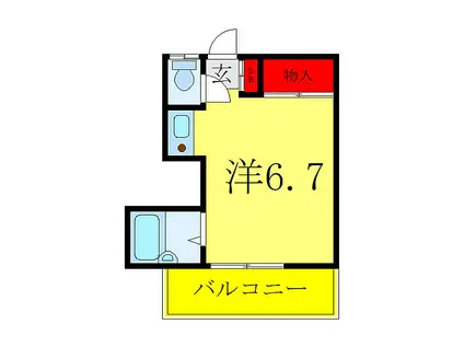 コーポ中青木(ワンルーム/2階)の間取り写真