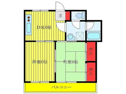 サンライズ池田(2DK/3階)の間取り写真