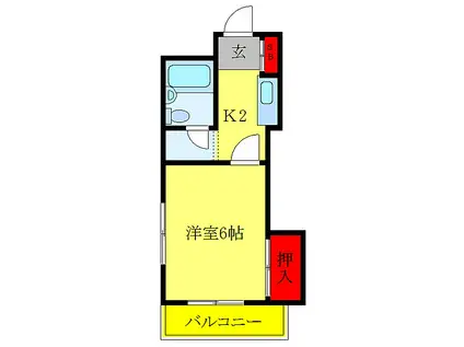 AS戸田(1K/3階)の間取り写真