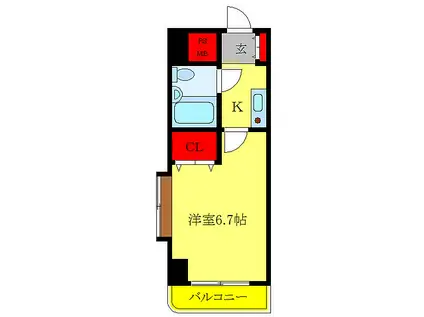 ライオンズプラザ西川口(1K/6階)の間取り写真