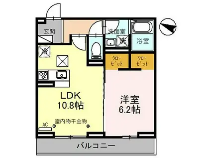 ソレイユ ラ コリーヌ東川口(1LDK/2階)の間取り写真