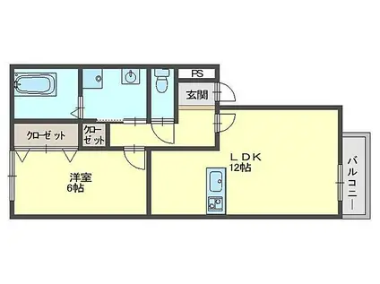 グランドールモア(1LDK/1階)の間取り写真