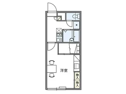 レオパレスレジーオ ベニヤ(1K/2階)の間取り写真