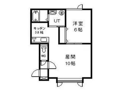 オンザロードII(1LDK/2階)の間取り写真