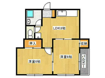マツヤパークマンション(2LDK/4階)の間取り写真