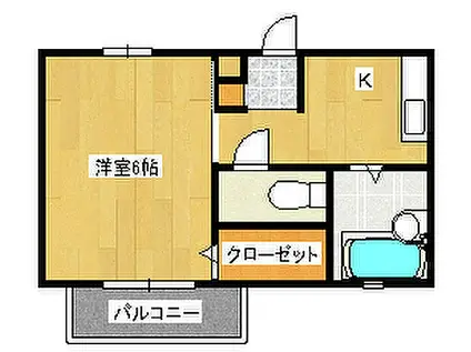 シティライフ須磨浦(1K/2階)の間取り写真
