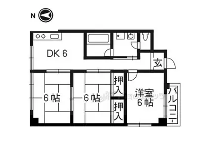 桃山ホームプラザ(3DK/3階)の間取り写真