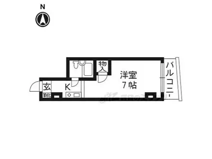 京阪本線 中書島駅 徒歩3分 8階建 築31年(1K/6階)の間取り写真