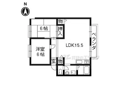 ウィンディア広野(2LDK/1階)の間取り写真