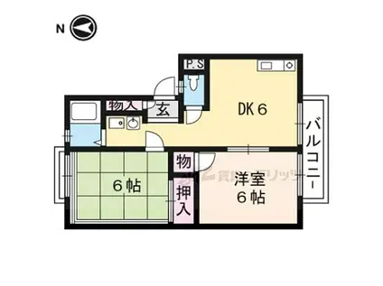 広野ハイム(2DK/1階)の間取り写真