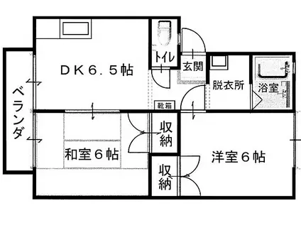 オリーブ村7号地(2DK/1階)の間取り写真