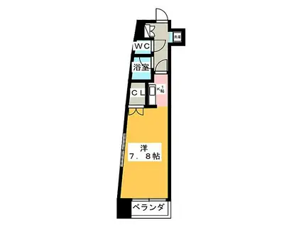 久屋パークサイドハウス(ワンルーム/10階)の間取り写真