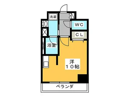 プロシード大須(ワンルーム/12階)の間取り写真