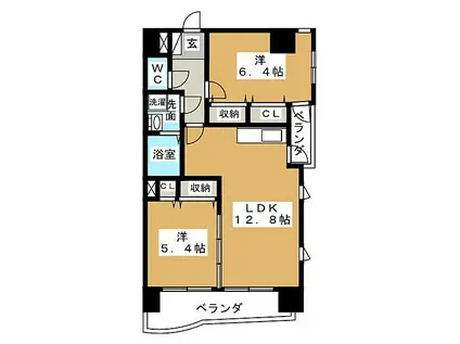 新栄GRANDM(2LDK/8階)の間取り写真