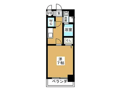 ボヌール新栄(1K/2階)の間取り写真
