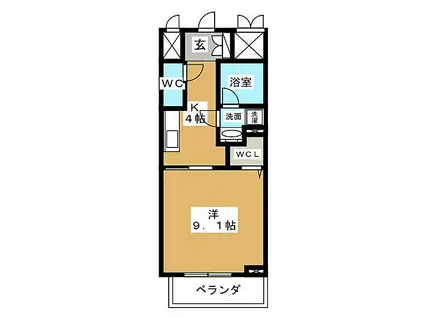 グランルクレ新栄イースト(1K/5階)の間取り写真