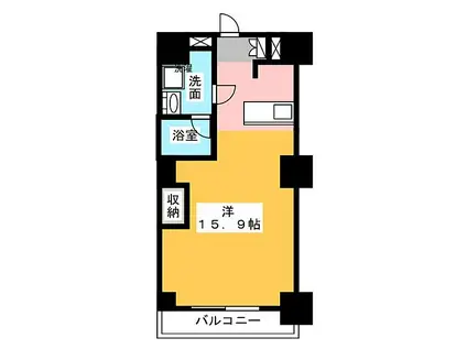 スクエア名駅南(1DK/2階)の間取り写真