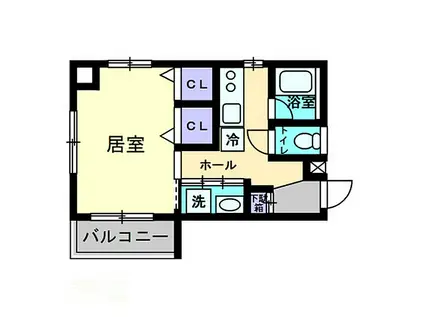 スタシオン電車みち(1K/2階)の間取り写真