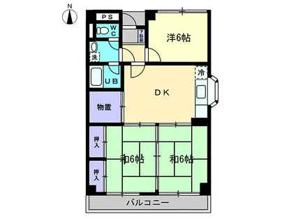 カーサ松村(3DK/1階)の間取り写真