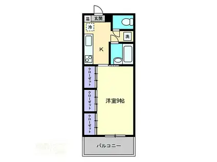 エステート石田A(1K/1階)の間取り写真