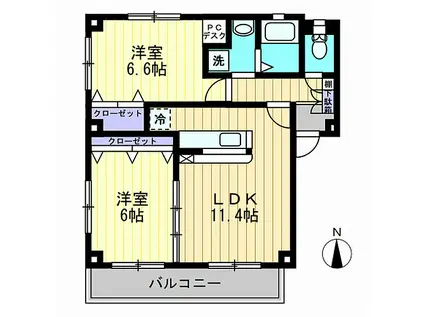 ザジテール(2LDK/1階)の間取り写真