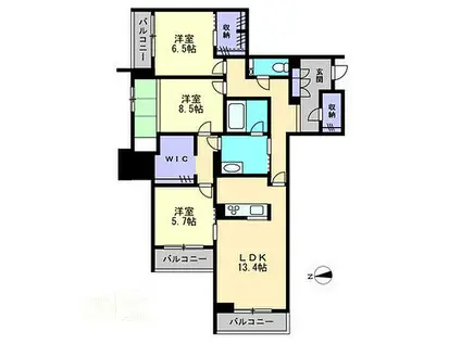 グレースヒル(3LDK/2階)の間取り写真