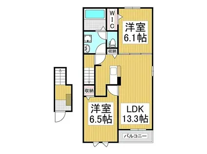 JR飯田線 沢駅 徒歩8分 2階建 築1年(2LDK/2階)の間取り写真