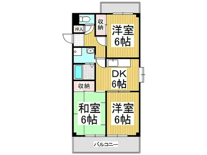 みのわ本町マンション(3DK/3階)の間取り写真