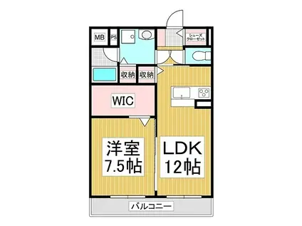 グランデ コスモ(1LDK/5階)の間取り写真