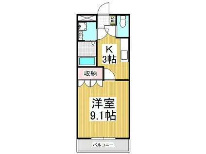 JR飯田線 木ノ下駅 徒歩7分 2階建 築18年(1K/2階)の間取り写真