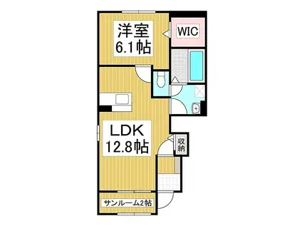 JR飯田線 伊那市駅 徒歩35分 2階建 築1年(1LDK/1階)の間取り写真