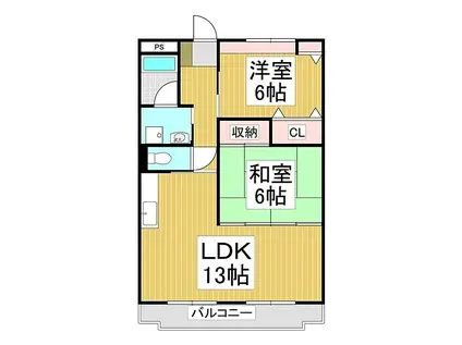 JR飯田線 伊那北駅 徒歩50分 3階建 築23年(2LDK/3階)の間取り写真