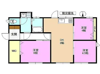 JR信越本線 篠ノ井駅 徒歩18分 1階建 築44年(3DK)の間取り写真